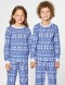 Детские парные пижамы со снежинками - фото4