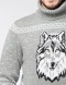 Мужской свитер с волком c горлом - фото5