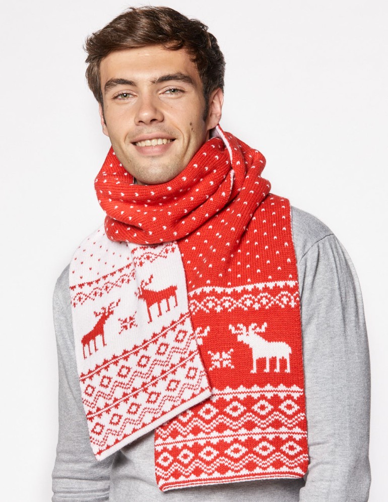 Мужской шарф с оленями - фото3