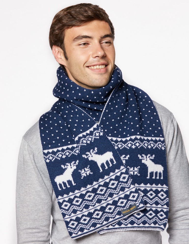 Мужской шарф с оленями - фото1