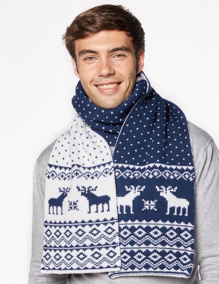 Мужской шарф с оленями - фото3