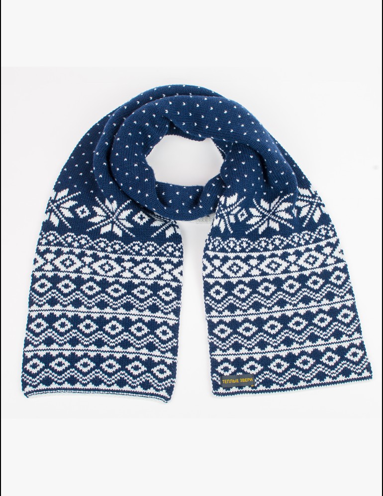 Мужской шарф со скандинавскими снежинками - фото4