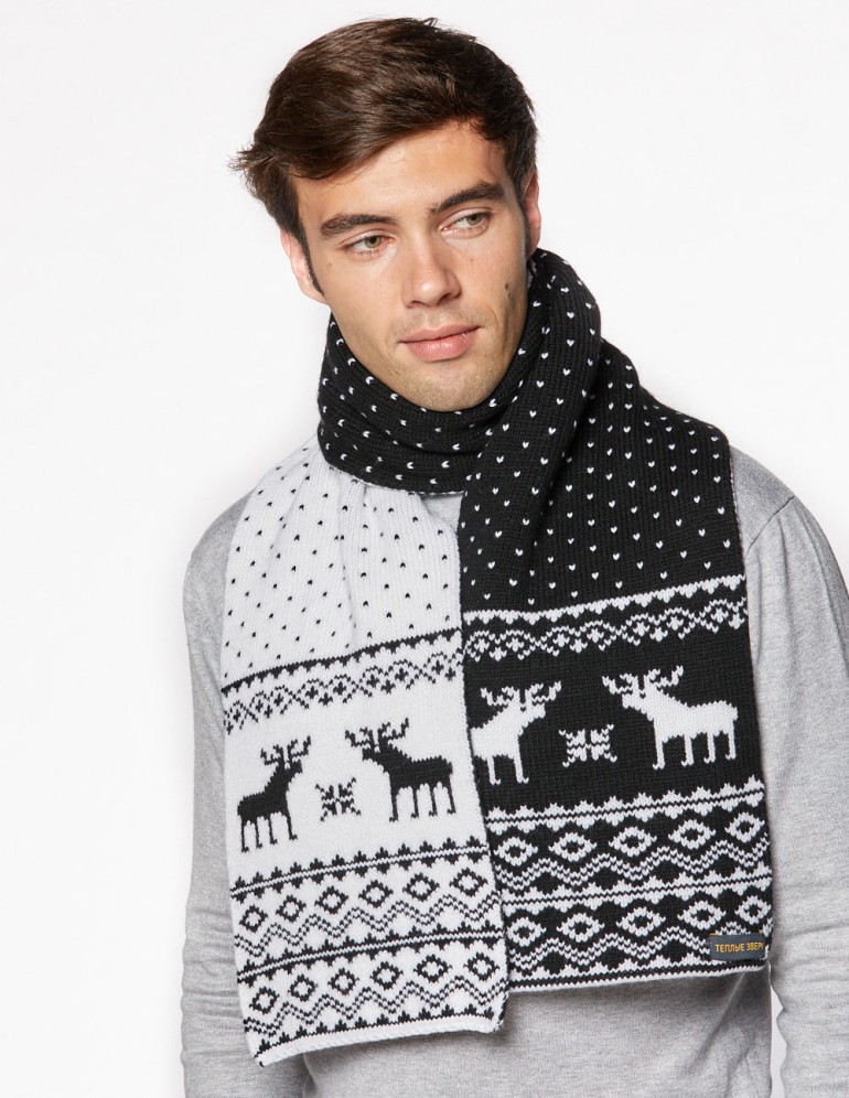 Мужской шарф с оленями - фото3