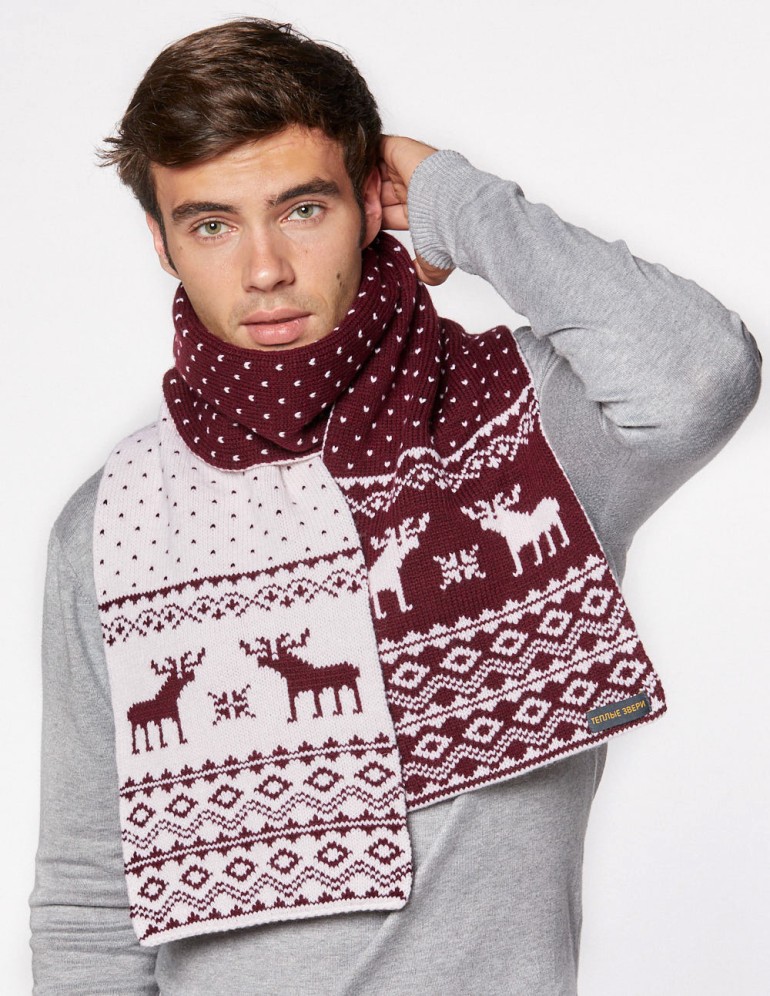 Мужской шарф с оленями - фото3