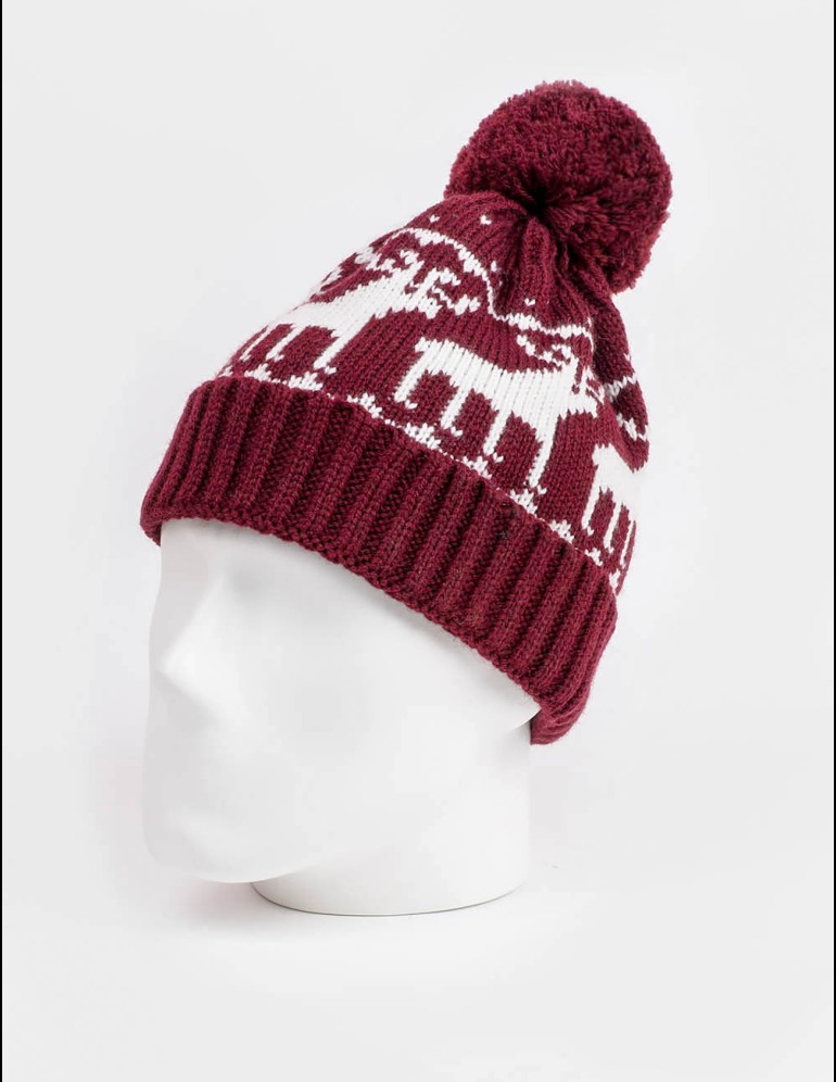 Женская шапка с оленями - фото3