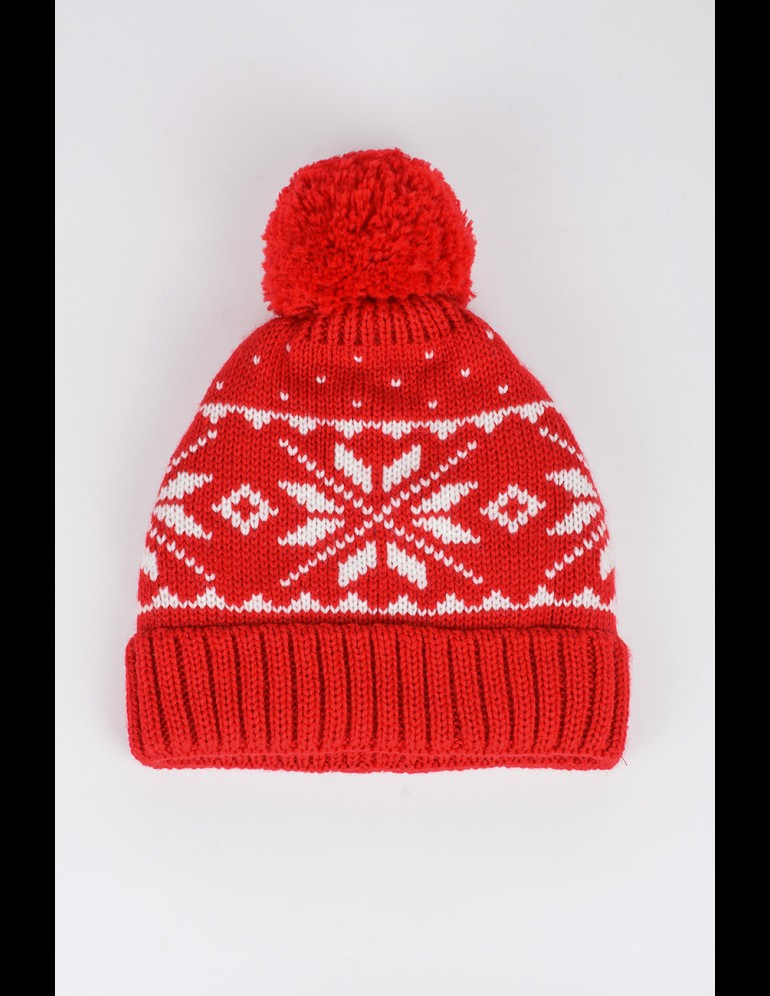 Женская шапка со скандинавскими снежинками - фото5