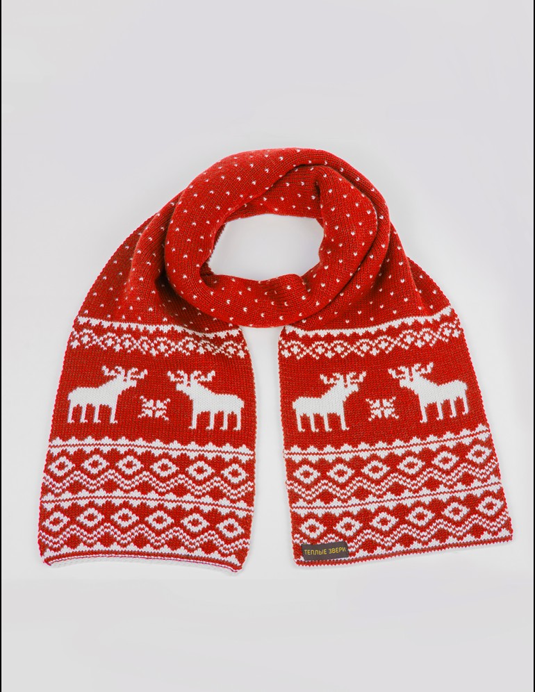Женский шарф с оленями - фото5
