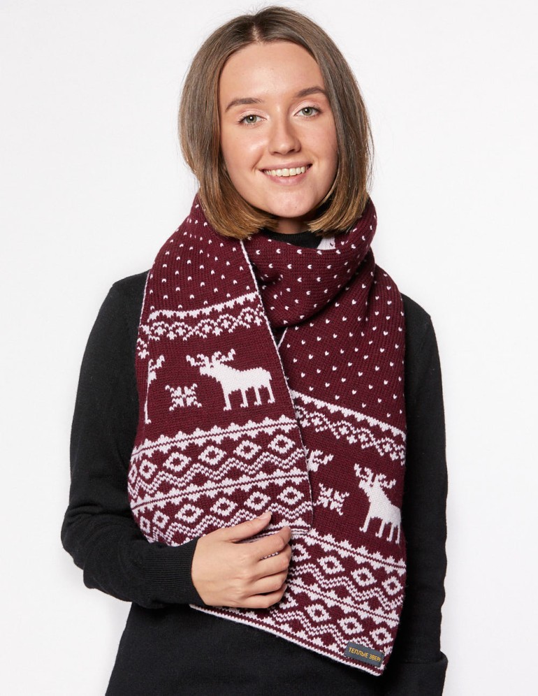 Женский шарф с оленями - фото5