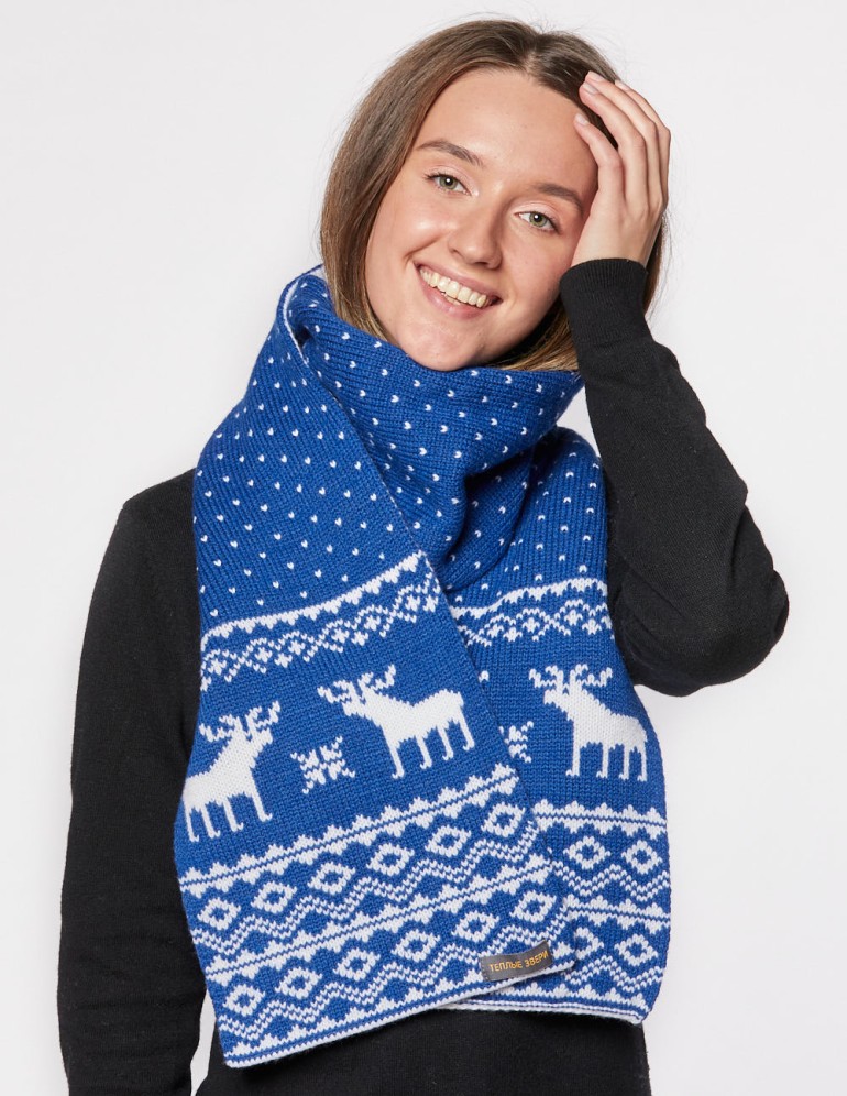 Женский шарф с оленями - фото2