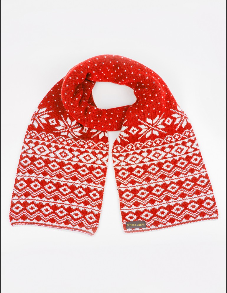 Женский шарф со скандинавскими снежинками - фото4