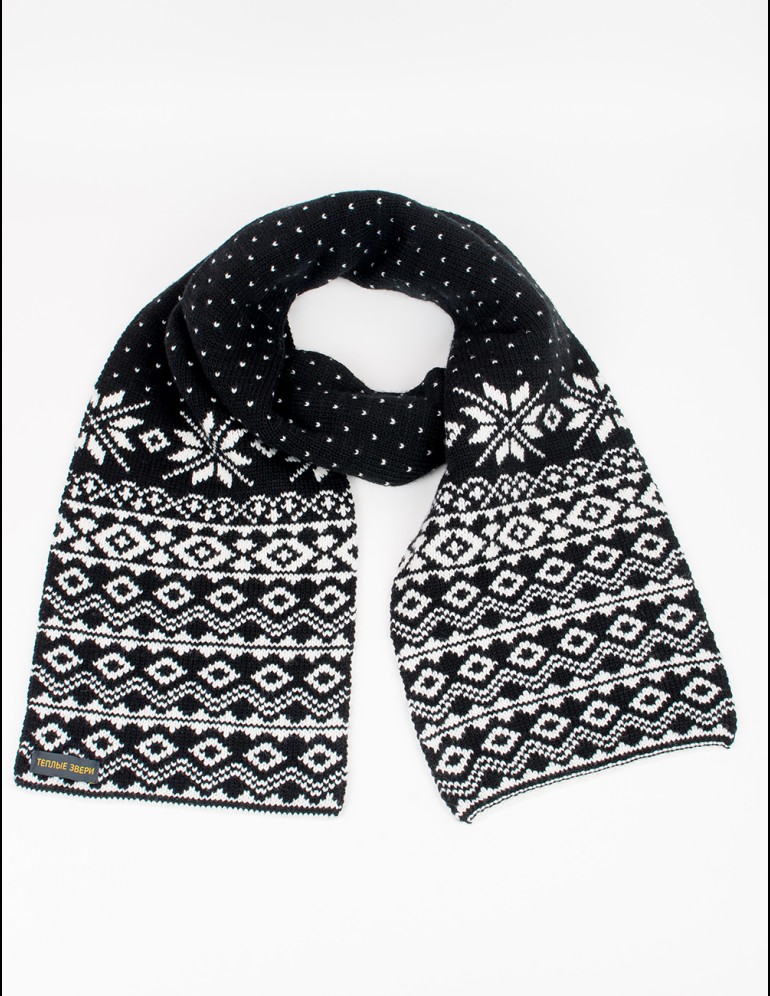 Женский шарф со скандинавскими снежинками - фото4