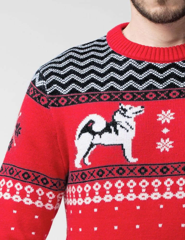 Мужской свитер с хаски - фото5