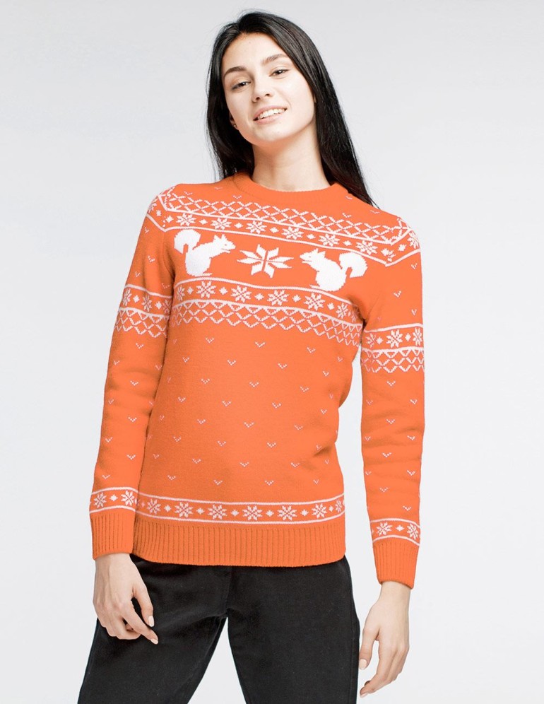 Женский свитер с белкой - фото1