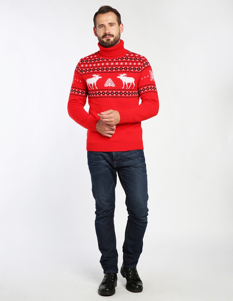 Мужской свитер с лосями - фото4
