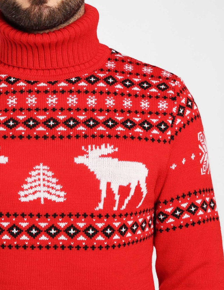 Мужской свитер с лосями - фото5