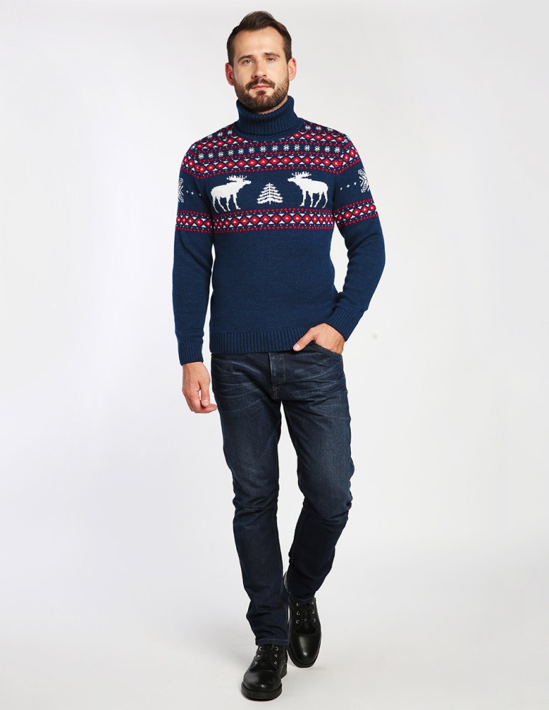 Мужской свитер с лосями - фото4