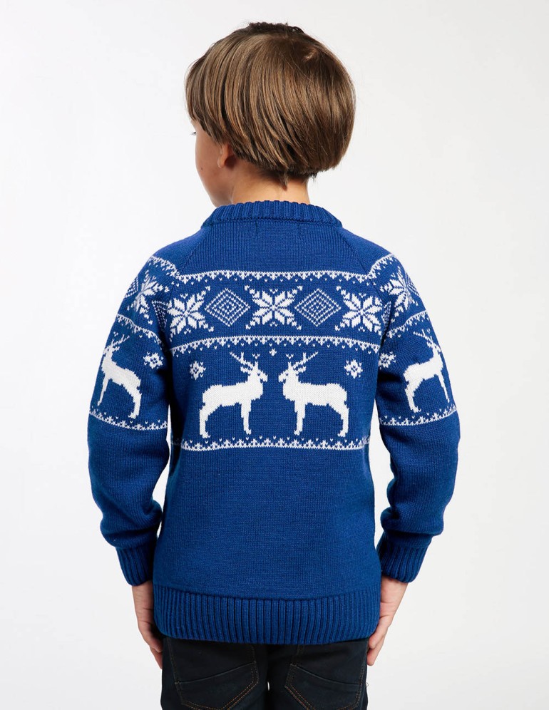 Детский свитер с оленями в ряд - фото3