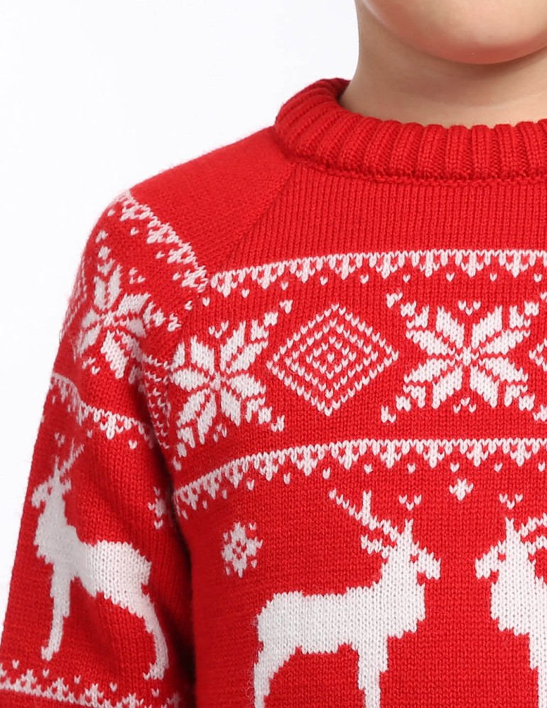 Детский свитер с оленями в ряд - фото5