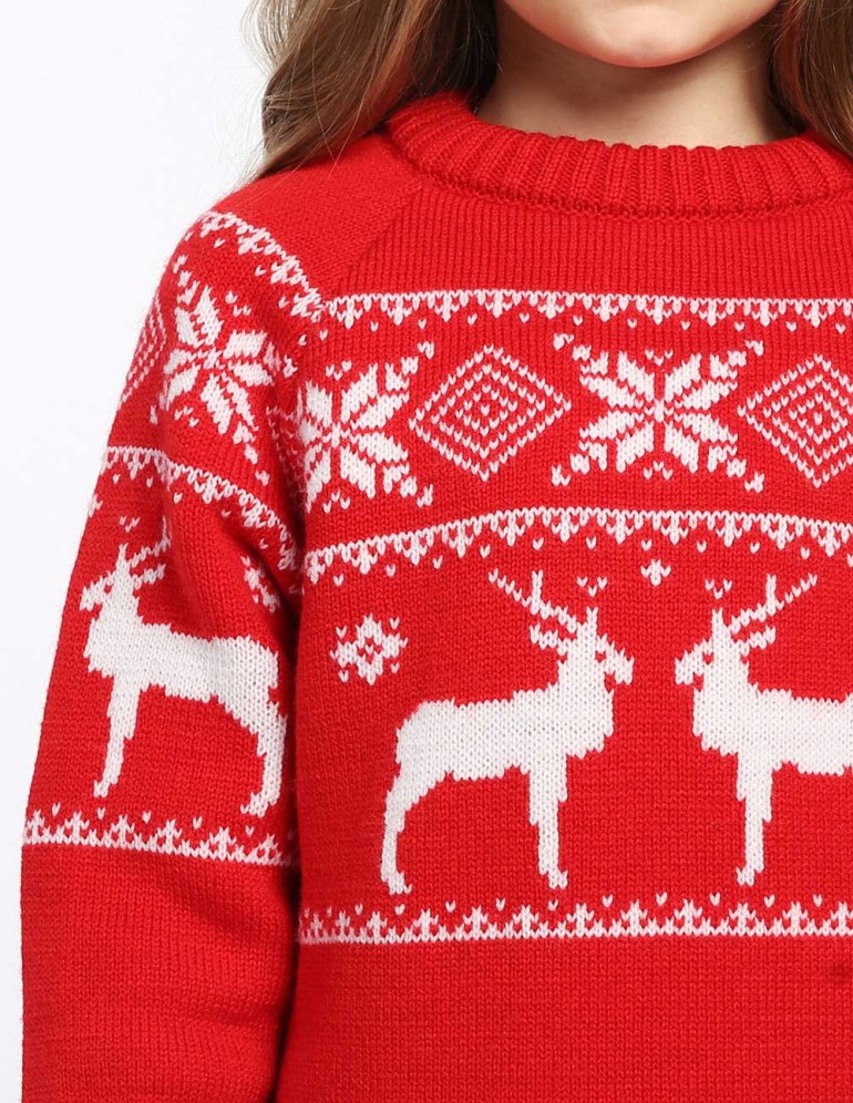 Детский свитер с оленями в ряд - фото5