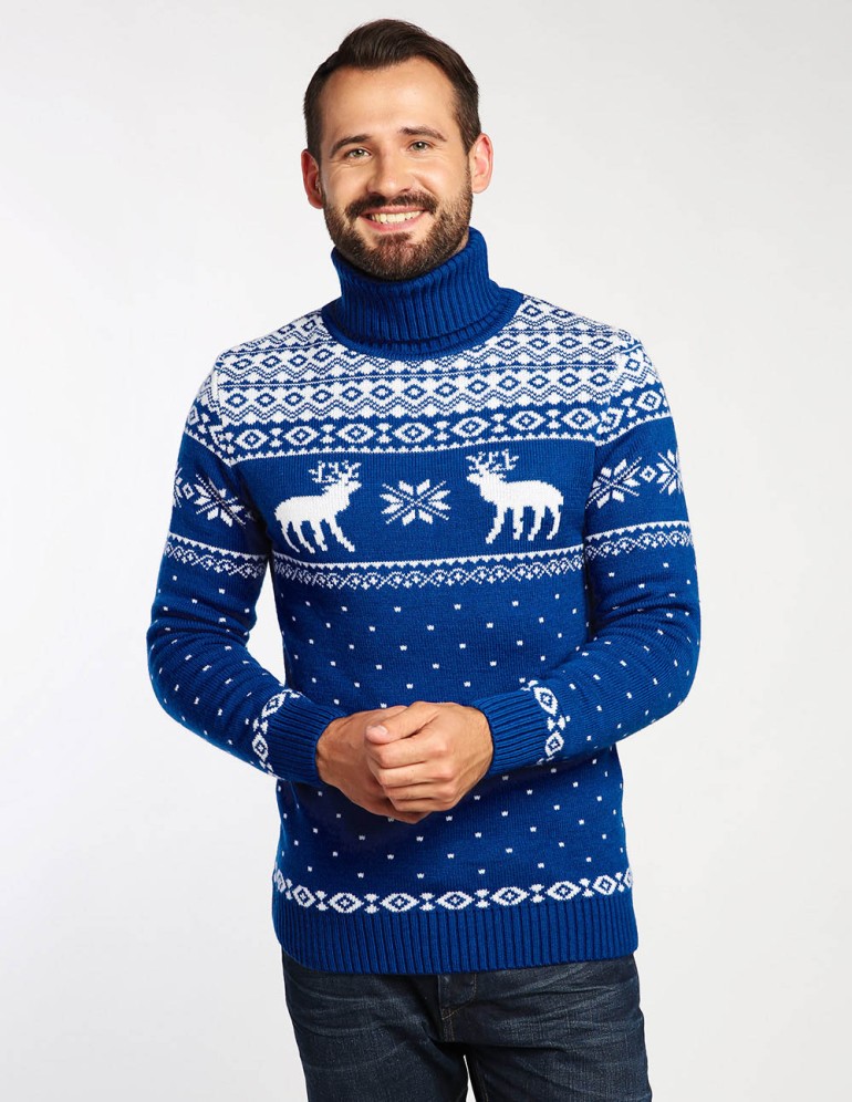 Мужской свитер с оленями - фото1