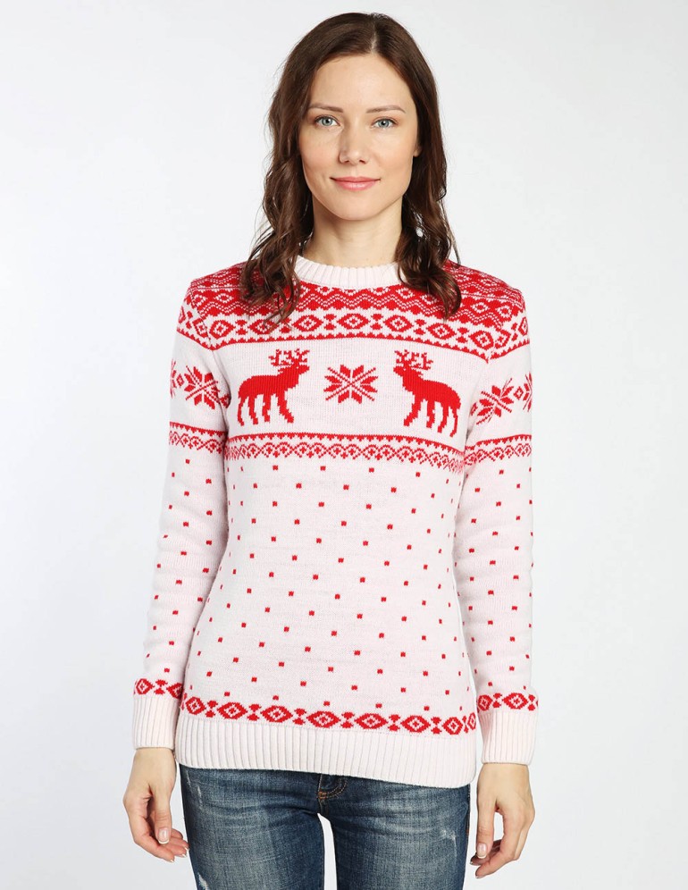 Женский свитер с оленями - фото2