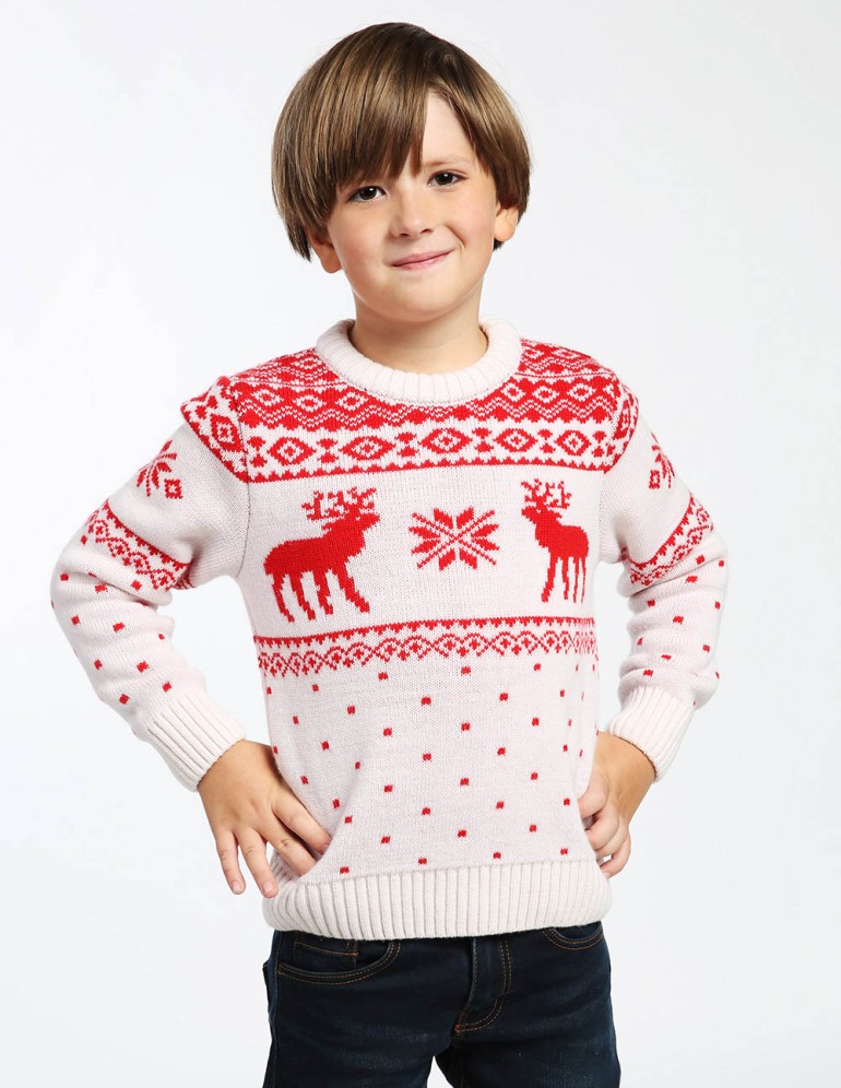 Детский свитер с оленями - фото1