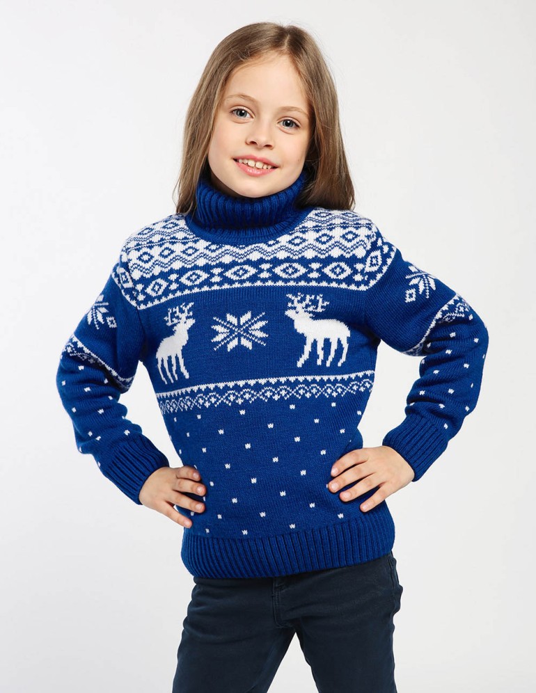 Детский свитер с оленями - фото1