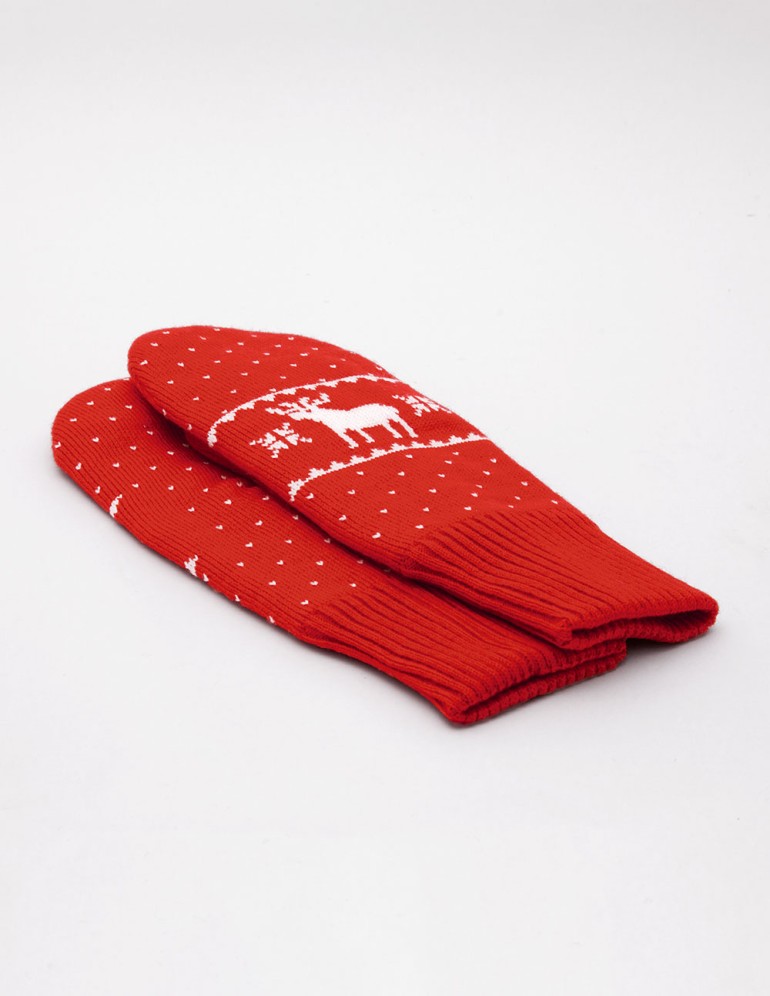 Мужские варежки с оленями - фото2