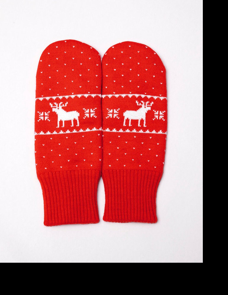 Мужские варежки с оленями - фото3