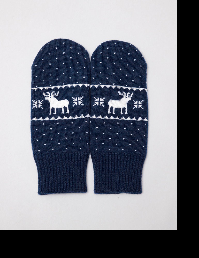 Мужские варежки с оленями - фото3