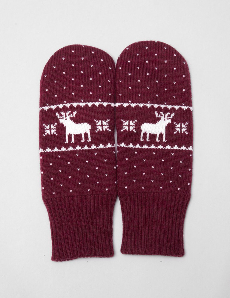 Мужские варежки с оленями - фото3