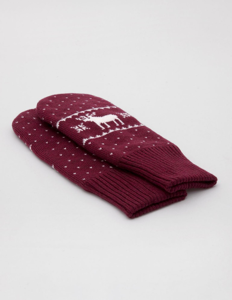 Мужские варежки с оленями - фото4