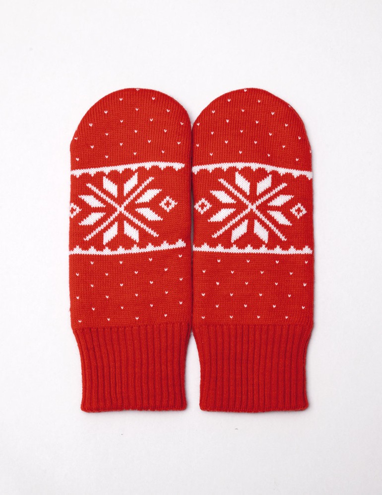 Мужские варежки со снежинкой - фото3