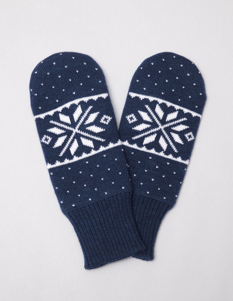 Мужские варежки со снежинкой - фото1