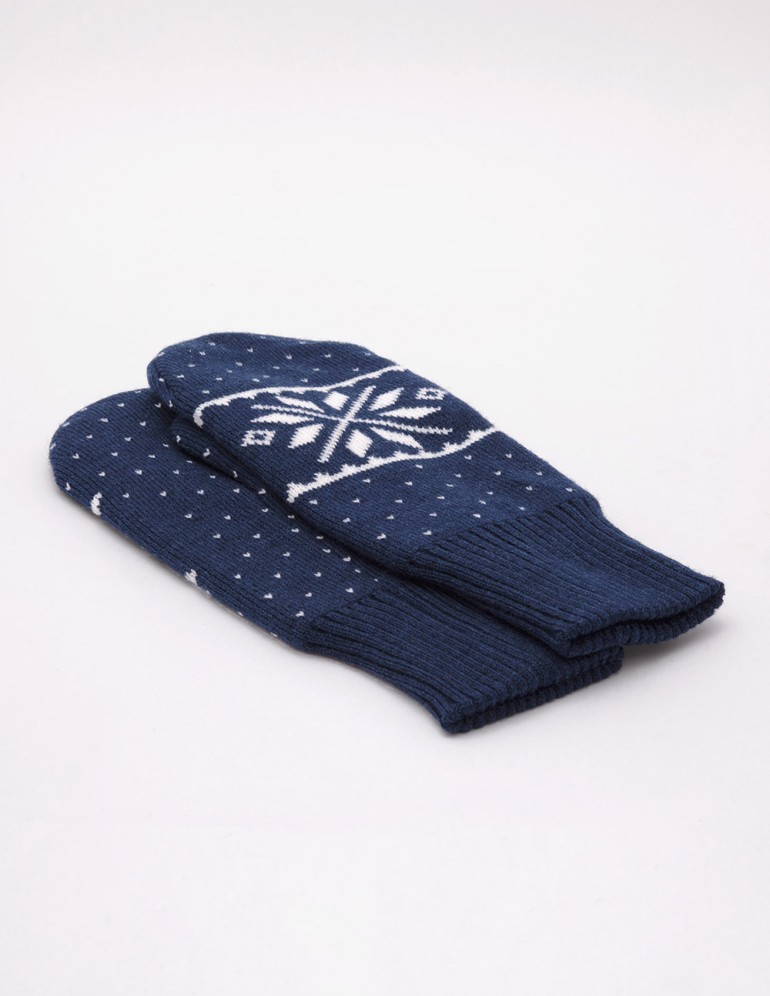 Мужские варежки со снежинкой - фото2