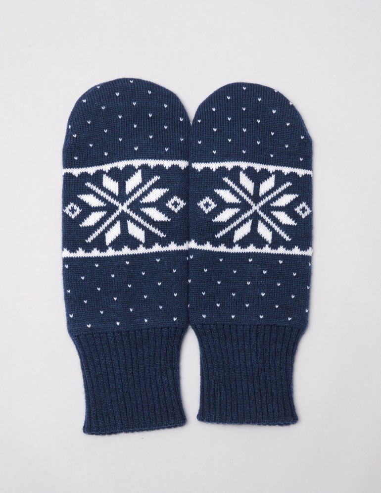 Мужские варежки со снежинкой - фото3