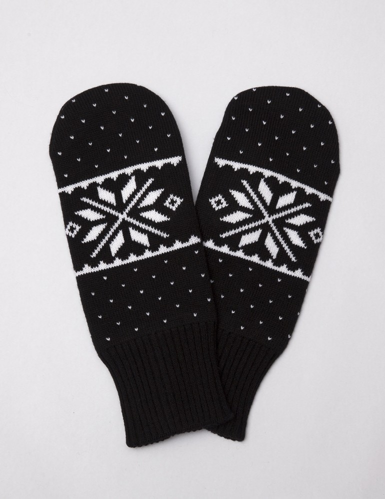 Мужские варежки со снежинкой - фото1