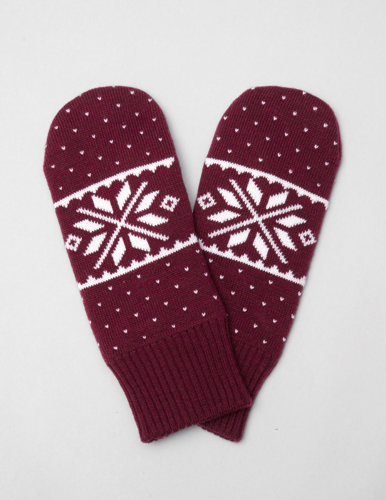 Мужские варежки со снежинкой - фото1