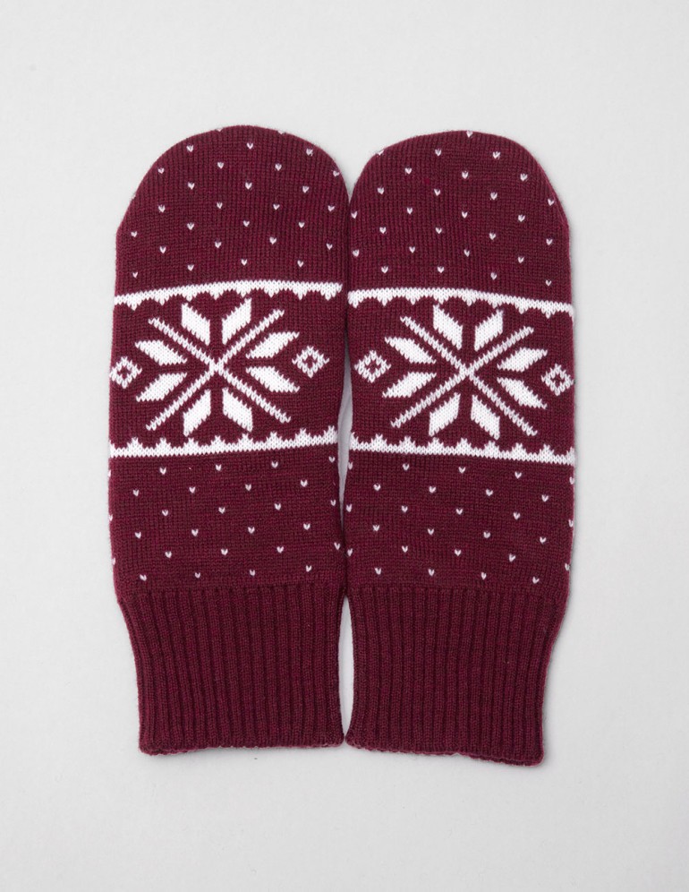 Мужские варежки со снежинкой - фото3