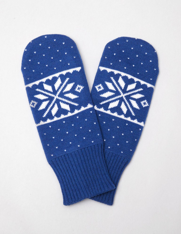 Мужские варежки со снежинкой - фото1