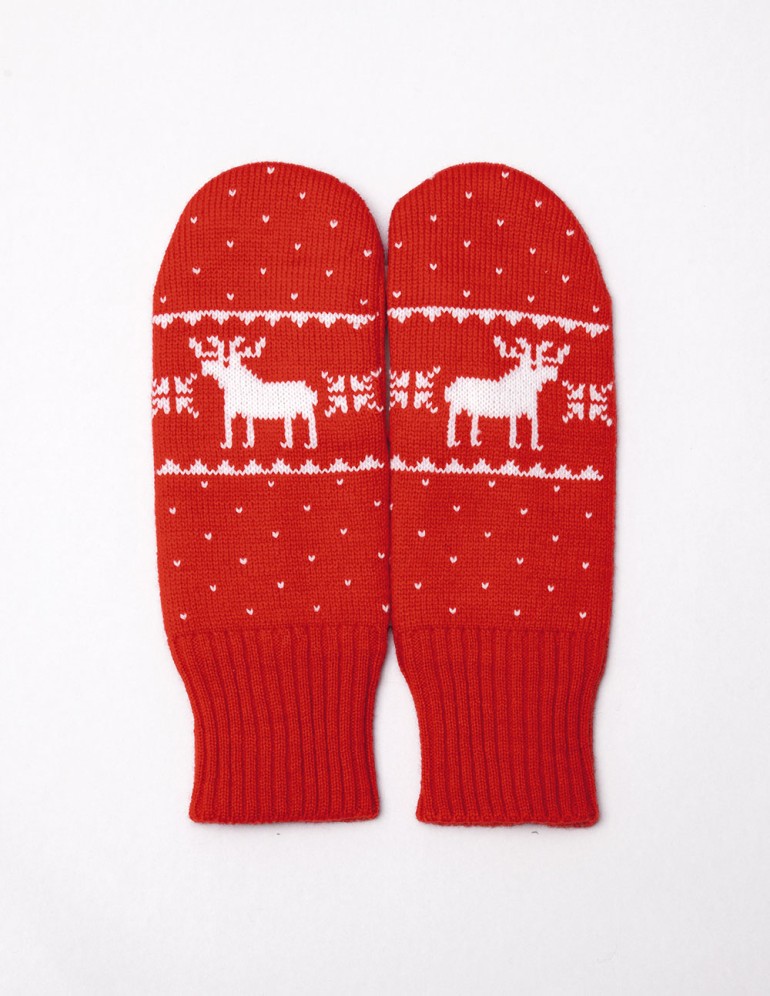 Женские варежки с оленями - фото3