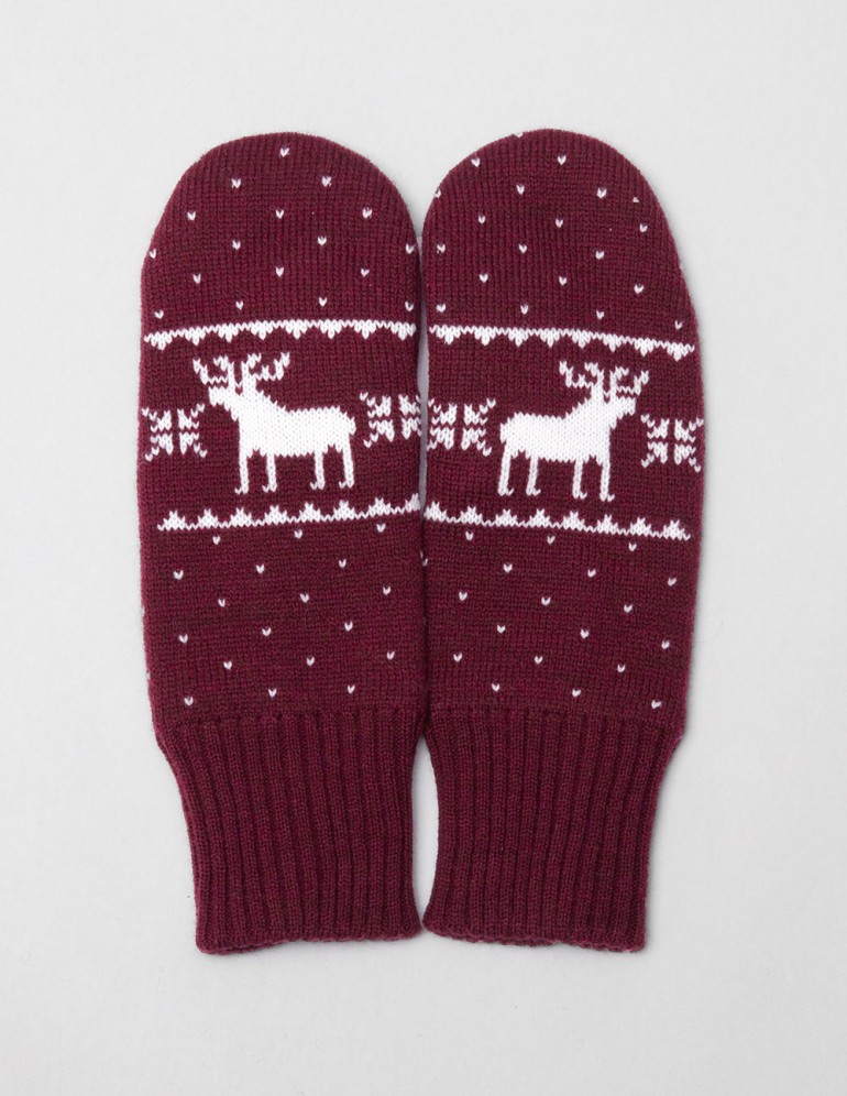 Женские варежки с оленями - фото3