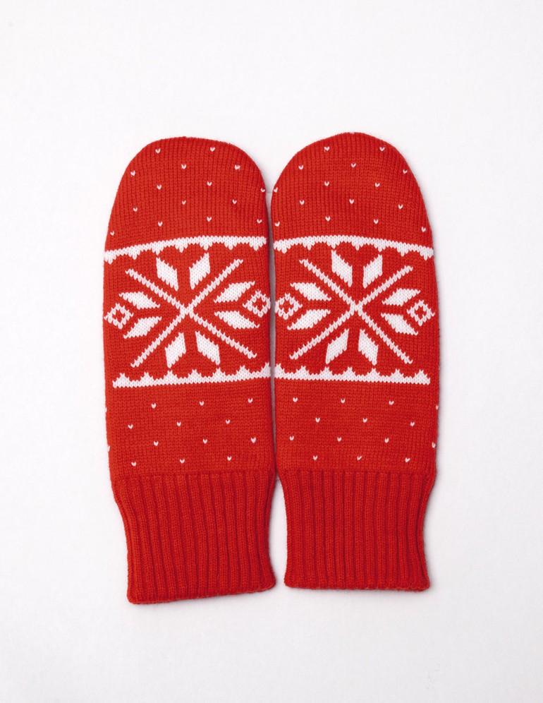 Женские варежки со снежинкой - фото3