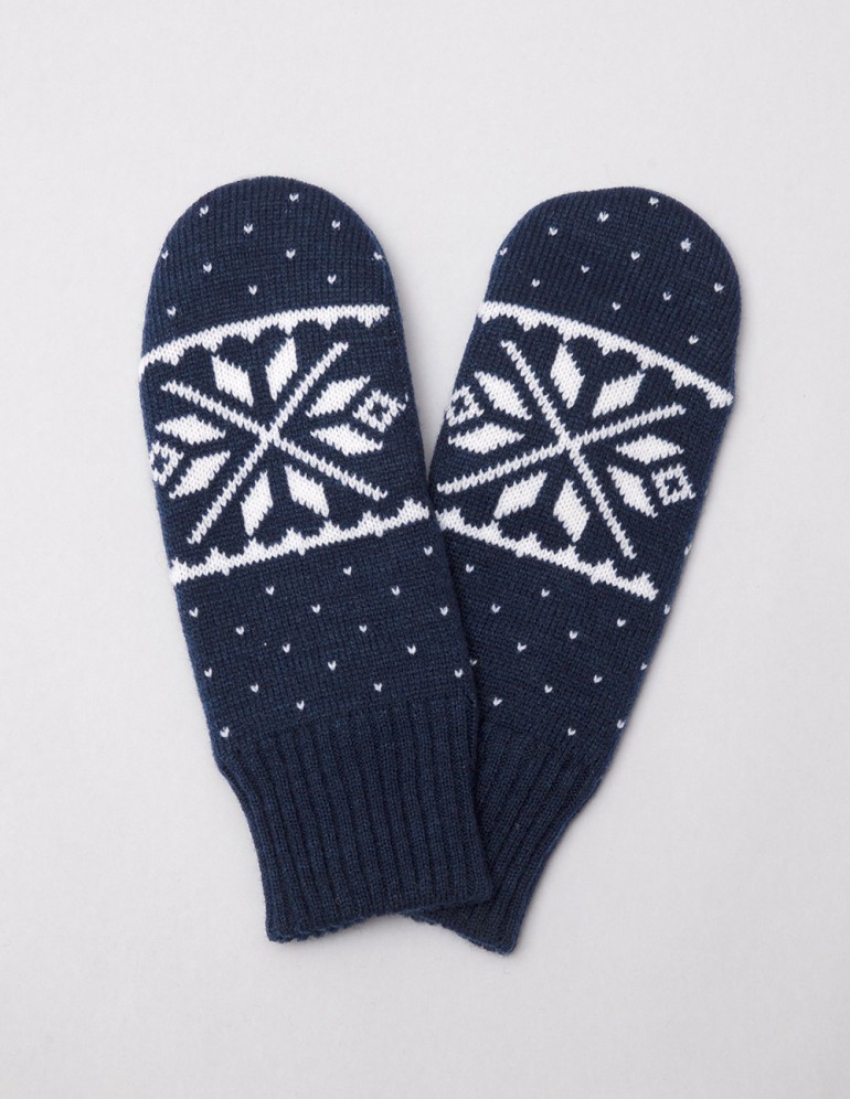 Женские варежки со снежинкой - фото1