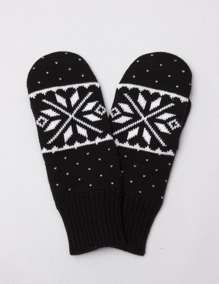 Женские варежки со снежинкой - фото1