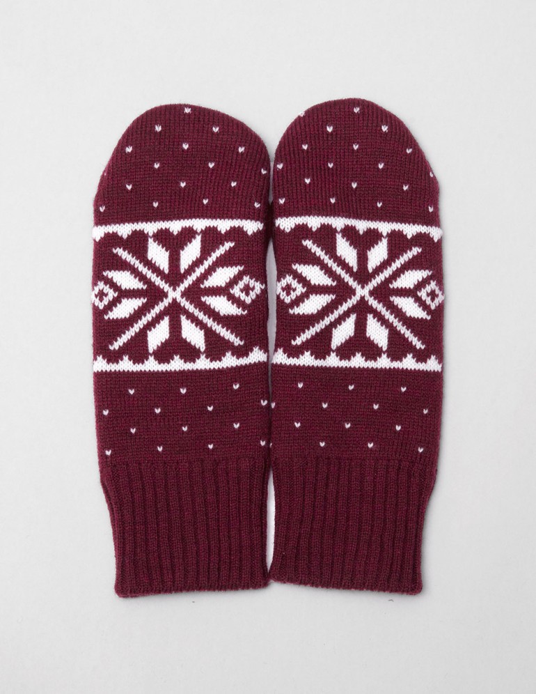 Женские варежки со снежинкой - фото3