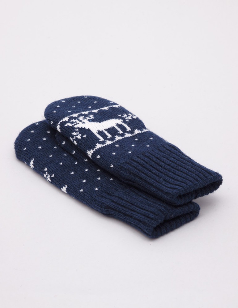 Детские варежки с оленями - фото2