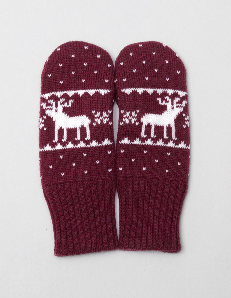 Детские варежки с оленями - фото3