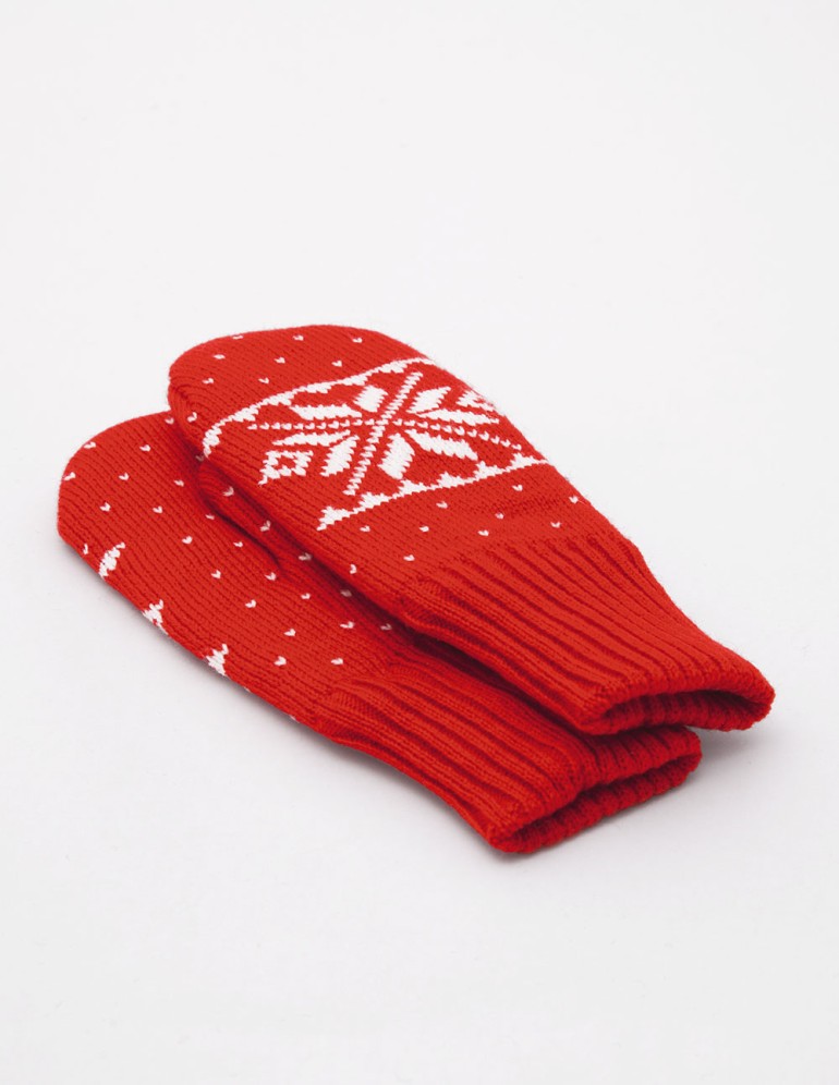 Детские варежки со снежинкой - фото2