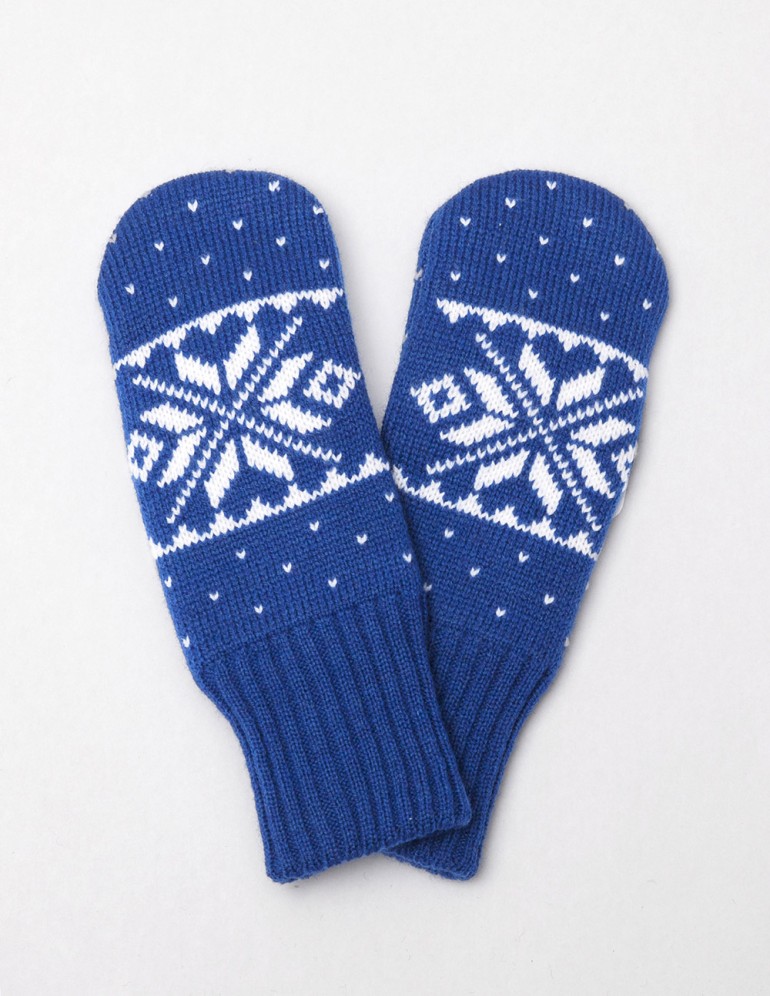 Детские варежки со снежинкой - фото1